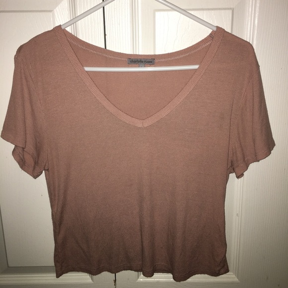 Pink Short-Sleeve V-Neck Top - Picture 2 of 3